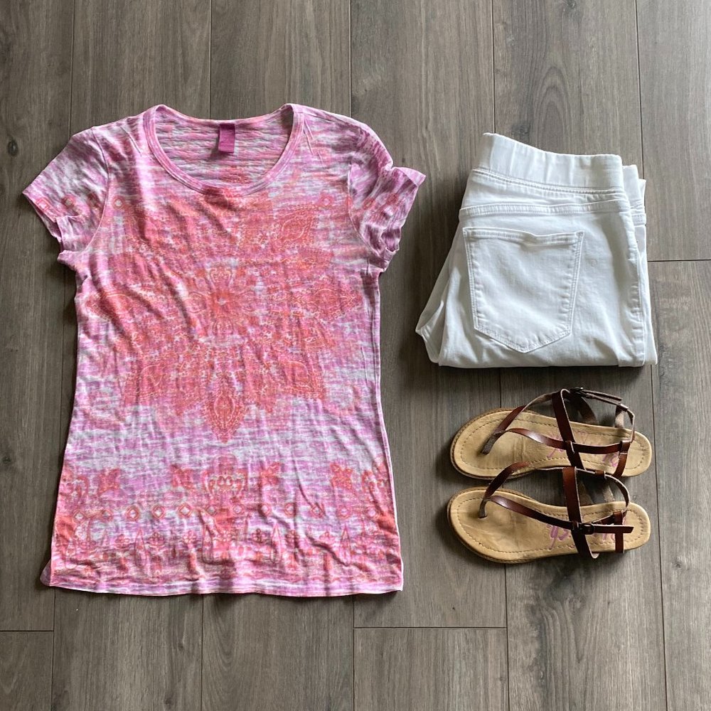 Prana Pink Raglan Mandala Tee